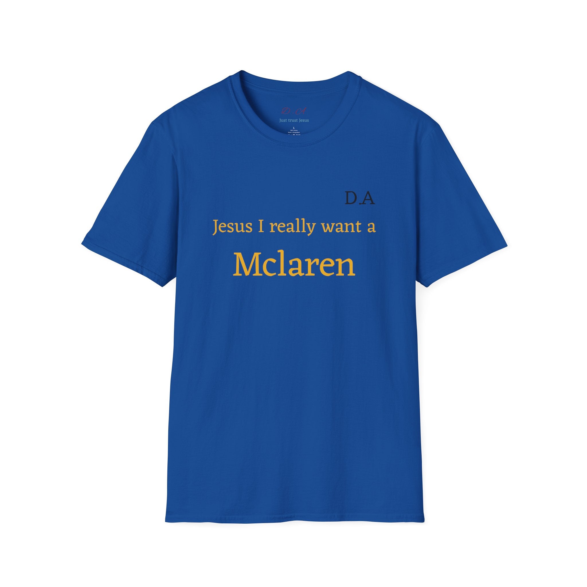 T-Shirt "Jesus I really want A Mclaren" Minimalist Monogram Tee