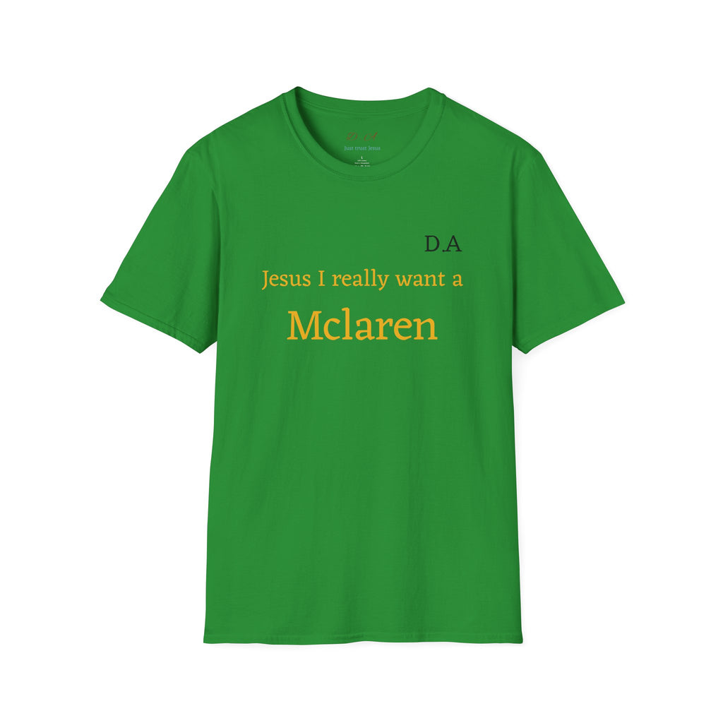 T-Shirt "Jesus I really want A Mclaren" Minimalist Monogram Tee