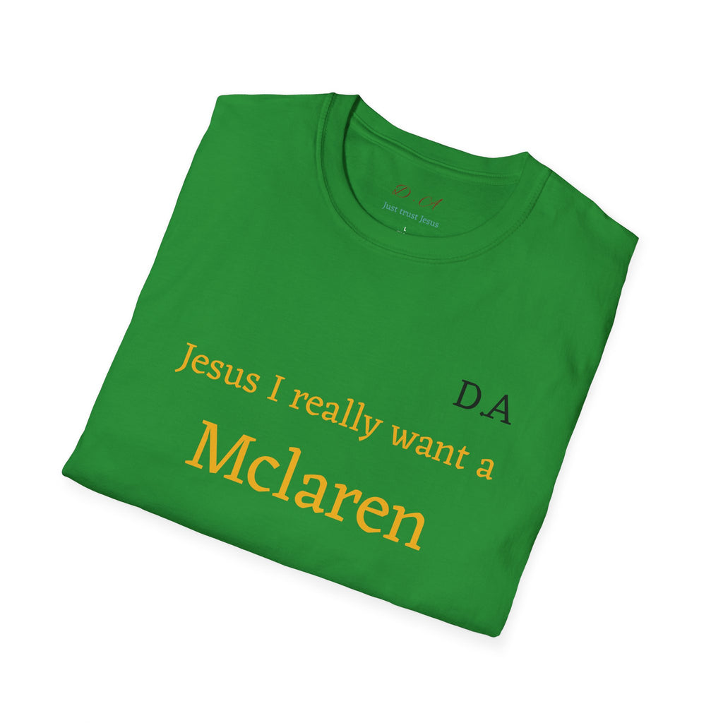 T-Shirt "Jesus I really want A Mclaren" Minimalist Monogram Tee
